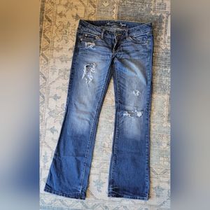 American Eagle boyfriend cut distressed low-rise jeans
